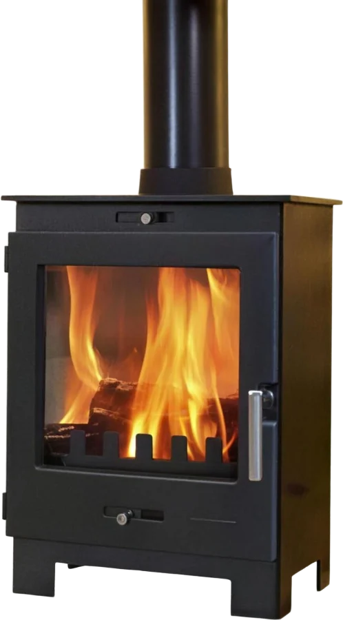 Portway Arundel MK3 multi-fuel stove with a single glass door